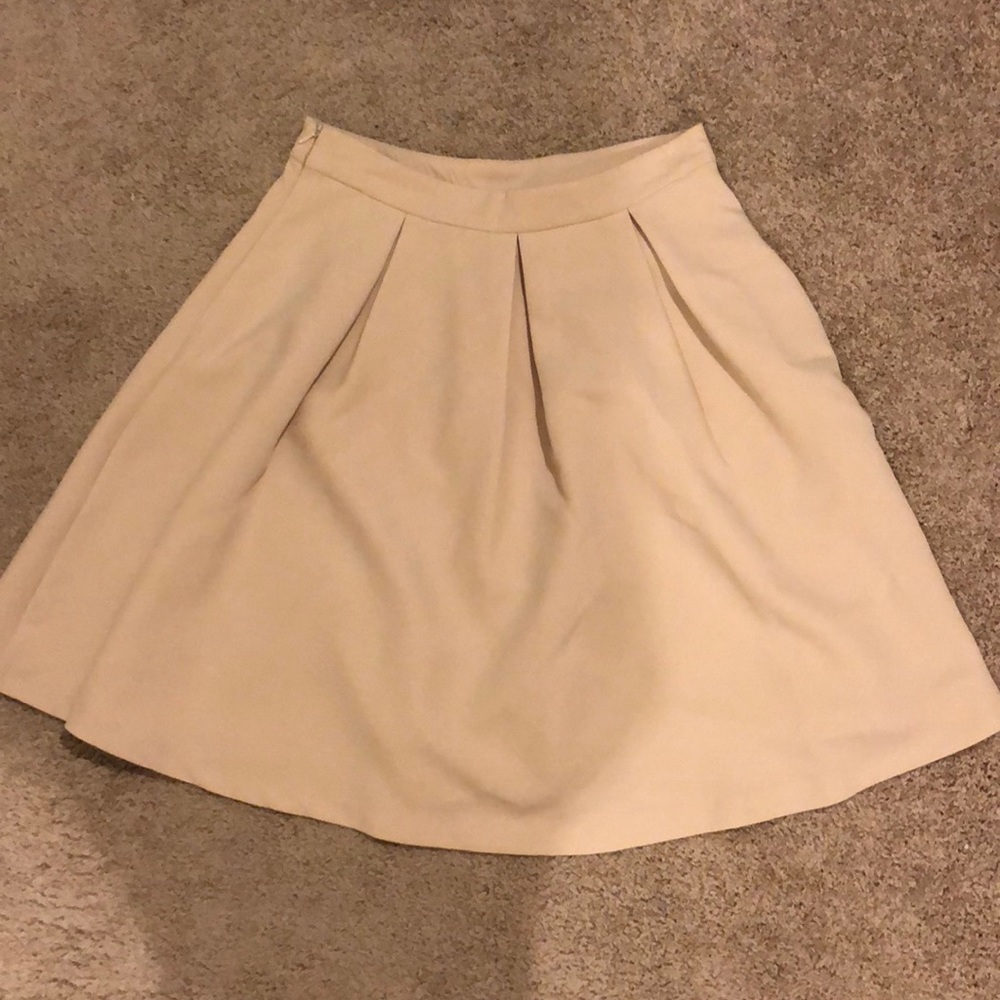 Beige cream color midi skirt